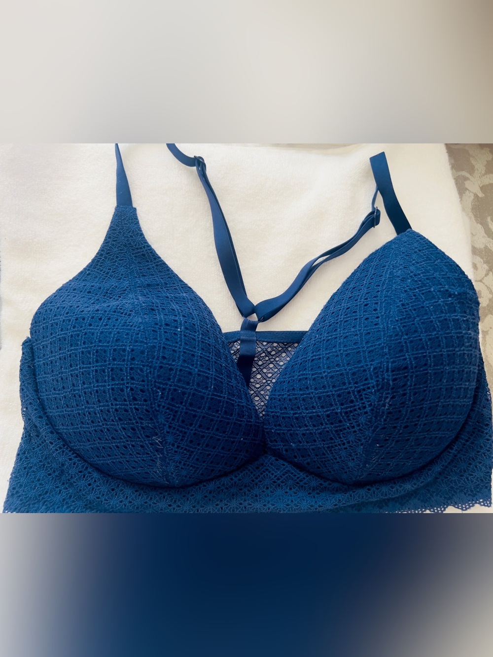 Victoria's Secret Navy Lace Push-Up Bra